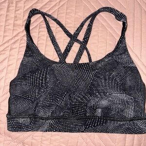 Lululemon Athletica Black Patterned Sports Bra
